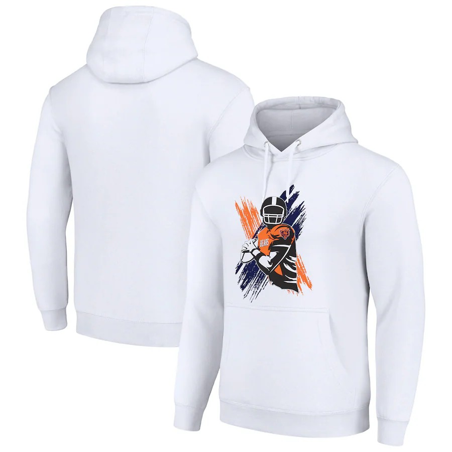 Men chicago bears white NFL 2024 hoodie